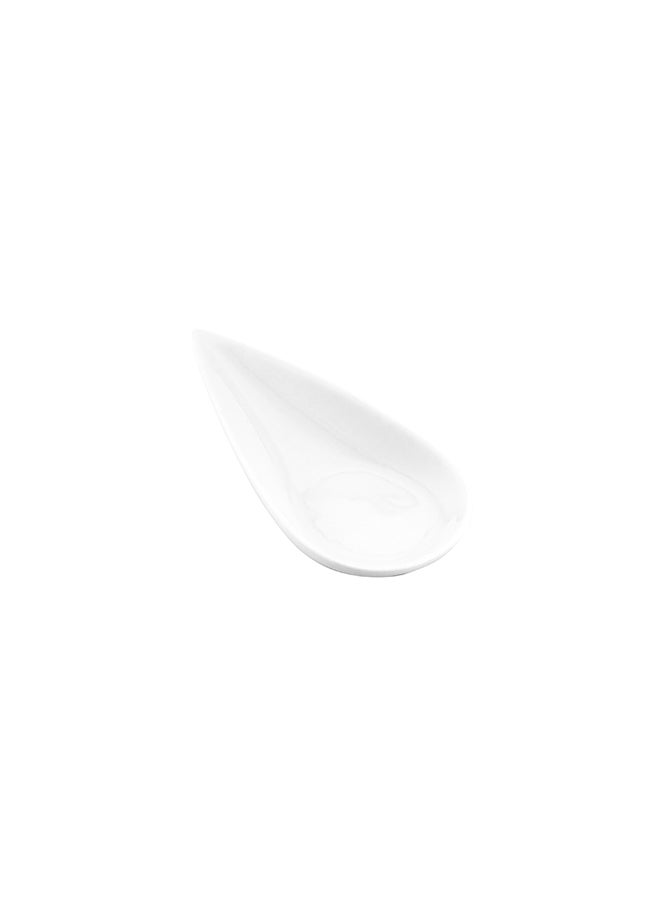 4.3 Inch x 2 Inch Porcelain Tasting Spoons, 10 Teardrop Shape Porcelain Spoons - Microwave-Safe, Oven-Safe, White Porcelain White Tasting Spoons, Chip-Resistant, For Appetizers