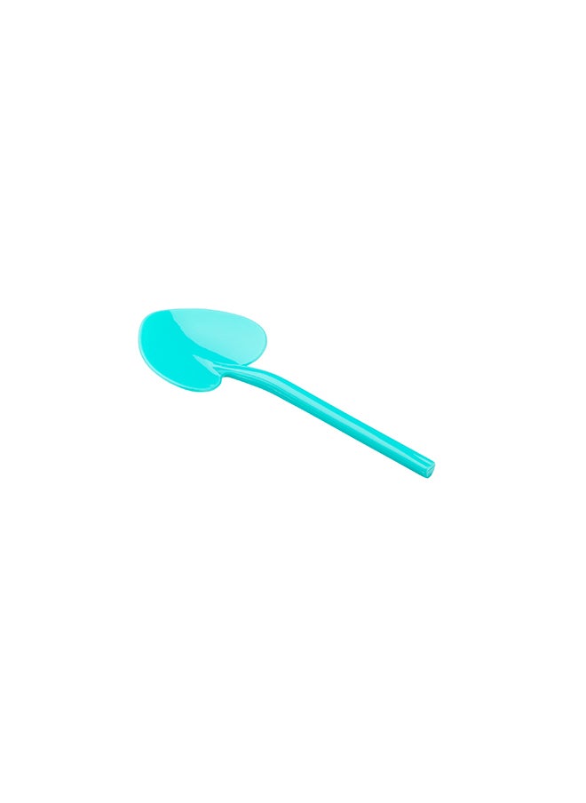Restaurantware-3.5 Inch x 1.25 Inch Heart Spoons, 500 Disposable Mini Plastic Spoons - Heart-Shaped, For Desserts, Teal Plastic Tasting Spoons, For Parties Or Events,