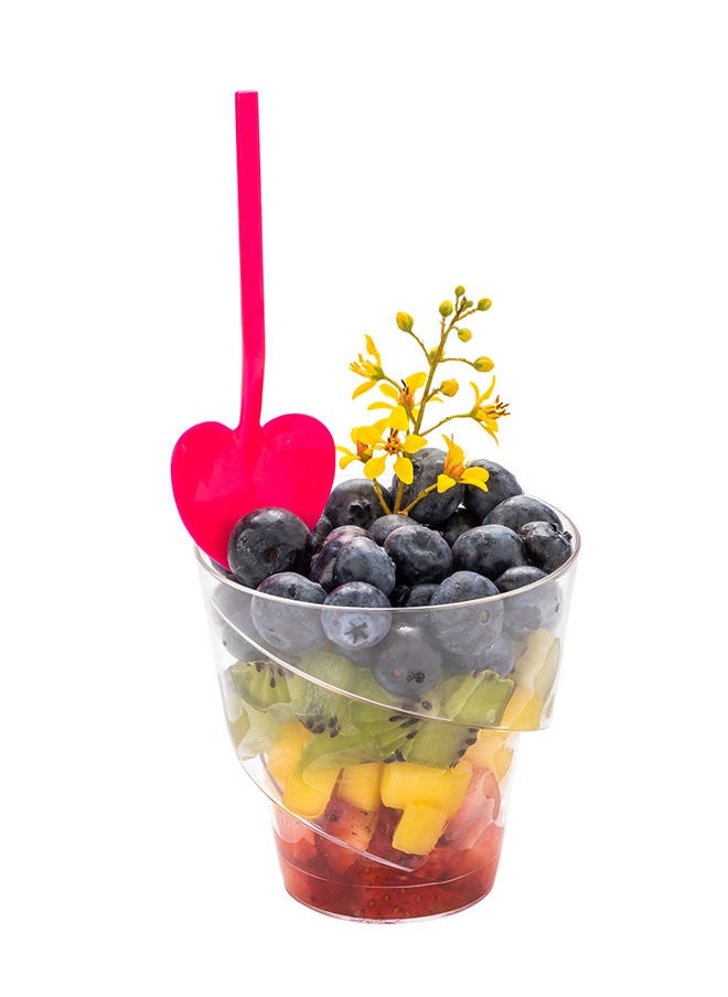 Restaurantware-3.5 Inch x 1.3 Inch Heart Spoons, 500 Disposable Mini Plastic Spoons - Heart-Shaped, For Desserts, Magenta Plastic Tasting Spoons, For Parties Or Events,