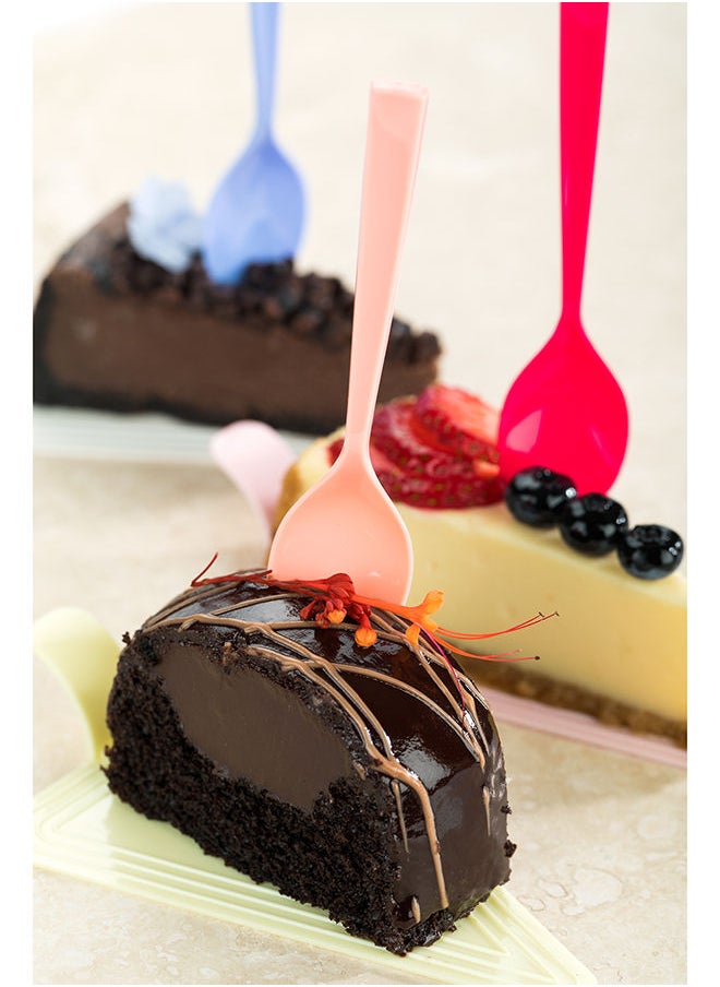 Restaurantware-4.5 x 1 Inch Dessert Spoons, 500 Disposable Tasting Spoons - Sturdy Handles, Premium, Coral Plastic Ice Cream Spoons, Heavy-Duty, For Gelatos, Sundaes, Puddings, And More