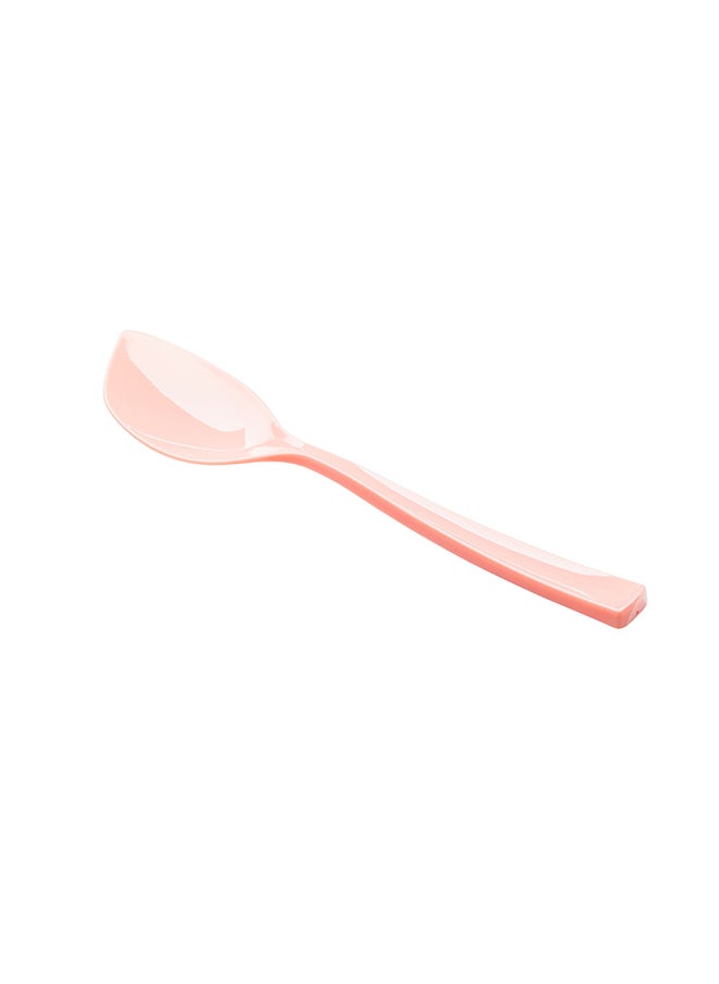 Restaurantware-4.5 x 1 Inch Dessert Spoons, 500 Disposable Tasting Spoons - Sturdy Handles, Premium, Coral Plastic Ice Cream Spoons, Heavy-Duty, For Gelatos, Sundaes, Puddings, And More