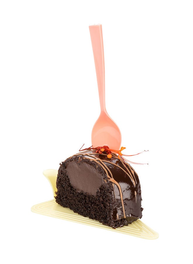 Restaurantware-4.5 x 1 Inch Dessert Spoons, 500 Disposable Tasting Spoons - Sturdy Handles, Premium, Coral Plastic Ice Cream Spoons, Heavy-Duty, For Gelatos, Sundaes, Puddings, And More