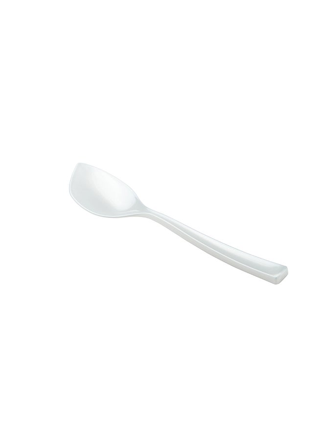 Restaurantware-4.5 x 1 Inch Dessert Spoons, 500 Disposable Tasting Spoons - Sturdy Handles, Premium, Pearl White Plastic Ice Cream Spoons, Heavy-Duty, For Gelatos, Sundaes, Puddings, And More