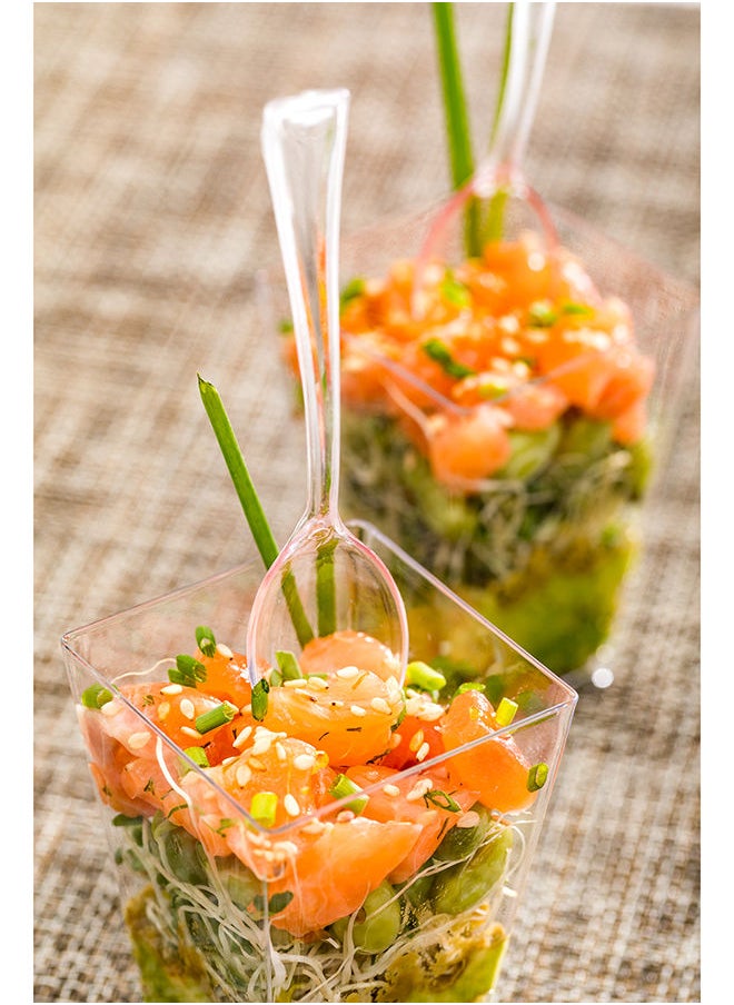 Restaurantware-4 Inch Mini Spoons, 500 Disposable Tiny Spoons - Heavy-Duty, Pair With Appetizers or Desserts, Clear Plastic Sample Spoons, For Parties, Weddings, Or Catering
