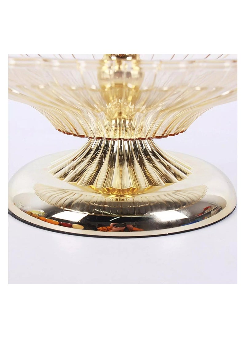 Luxury Crystal Glass Fruit Tray Double Layer Candy Dish Living Room Coffee Table Nuts Bowl Creative Snack Dried Fruit Plate