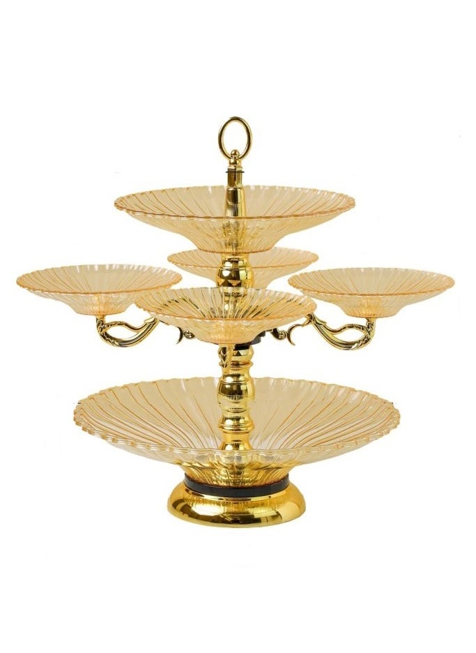Luxury Crystal Glass Fruit Tray Double Layer Candy Dish Living Room Coffee Table Nuts Bowl Creative Snack Dried Fruit Plate