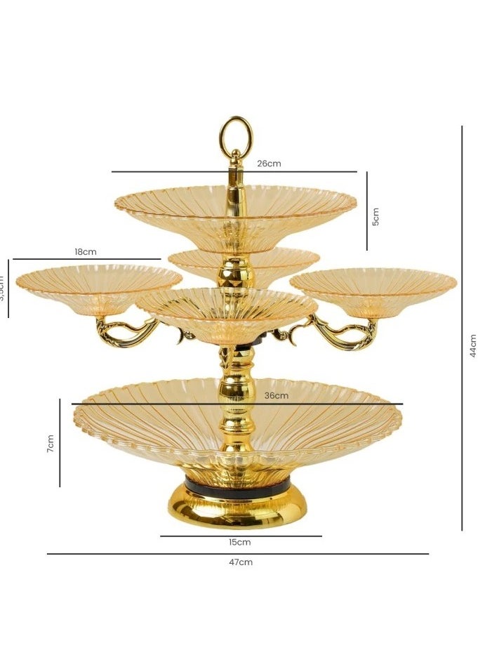 Luxury Crystal Glass Fruit Tray Double Layer Candy Dish Living Room Coffee Table Nuts Bowl Creative Snack Dried Fruit Plate
