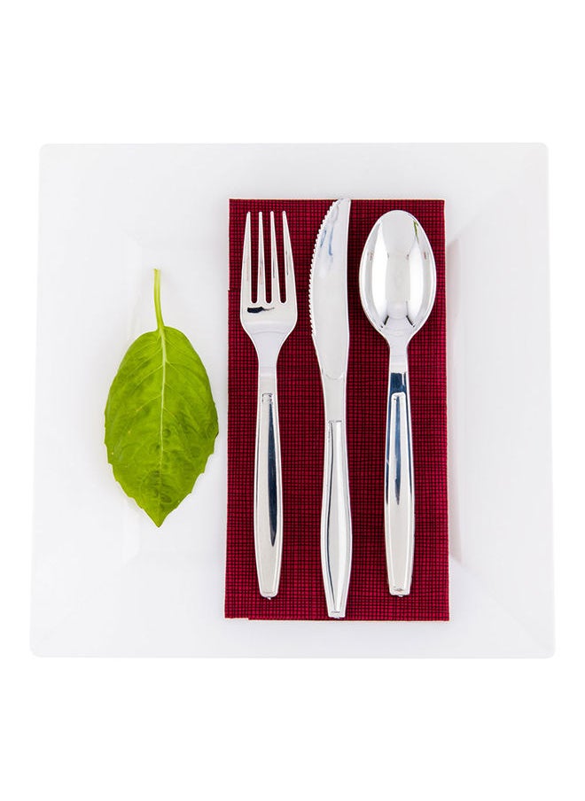 Restaurantware-Argento 7 Inch Silver Plastic Spoons, 250 Recyclable Plastic Silver Spoons - Crack-Resistant, For All Types Of Meals, Silver Plastic Disposable Silver Spoons,