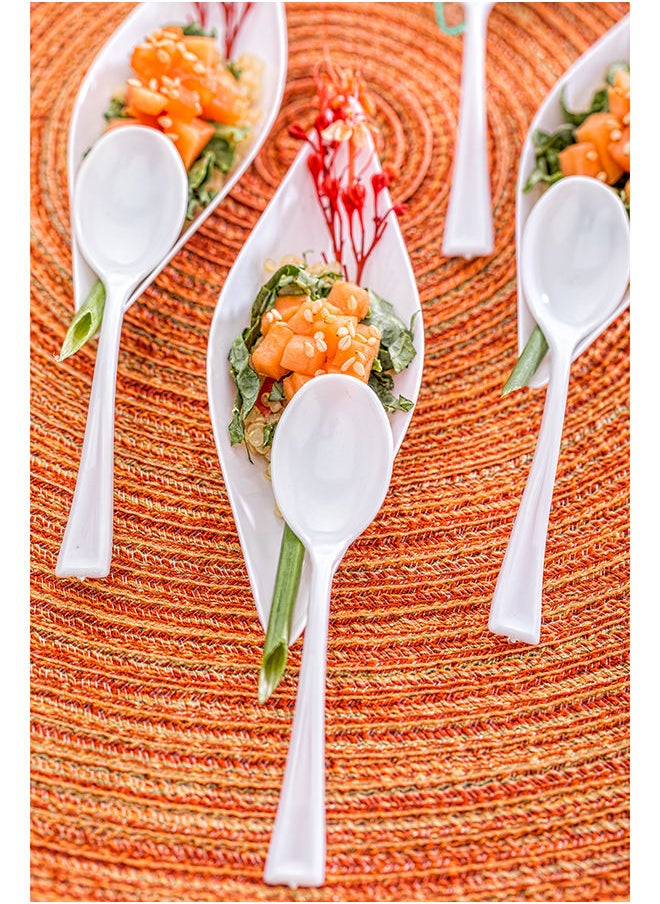 Restaurantware-4 Inch Mini Spoons, 500 Disposable Tiny Spoons - Heavy-Duty, Pair With Appetizers or Desserts, White Plastic Sample Spoons, For Parties, Weddings, Or Catering