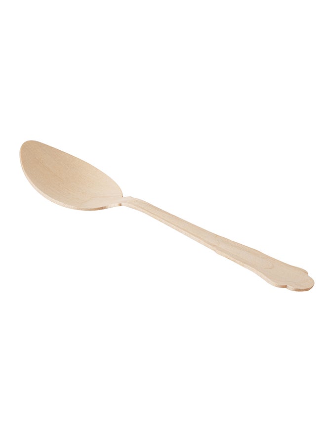 Restaurantware-7.9 Inch Disposable Wooden Spoons, 500 Eco-Friendly Spoons - Baroque Style, Durable, Natural Wood DurableSpoons, Splinter-Free, Cutlery For Parties Or Catering