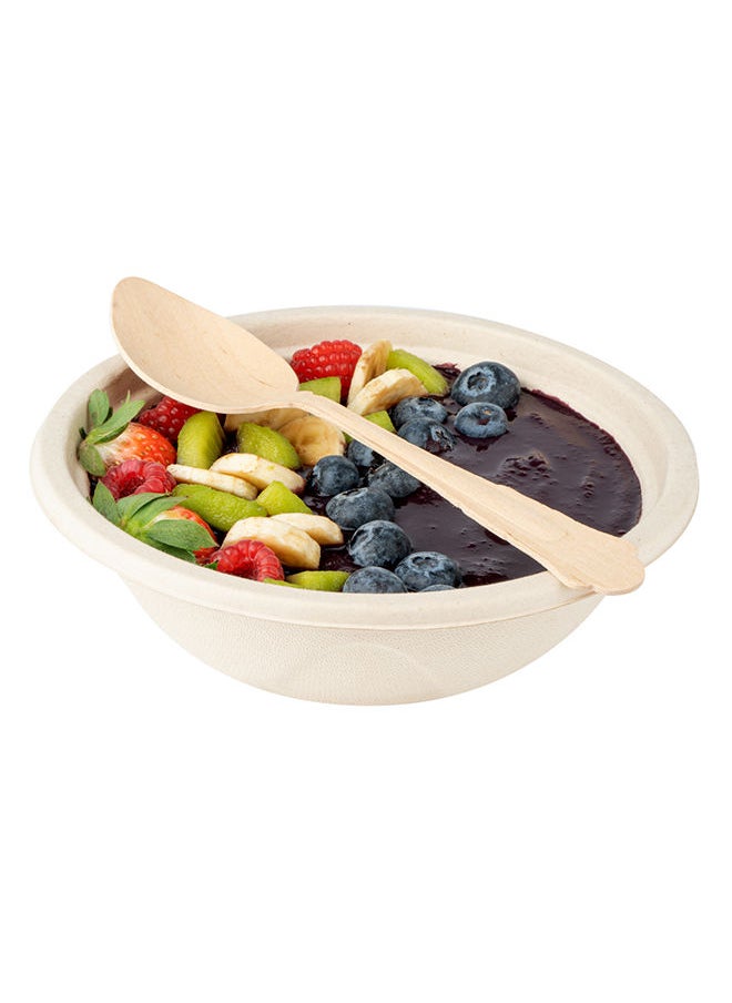 Restaurantware-7.9 Inch Disposable Wooden Spoons, 500 Eco-Friendly Spoons - Baroque Style, Durable, Natural Wood DurableSpoons, Splinter-Free, Cutlery For Parties Or Catering