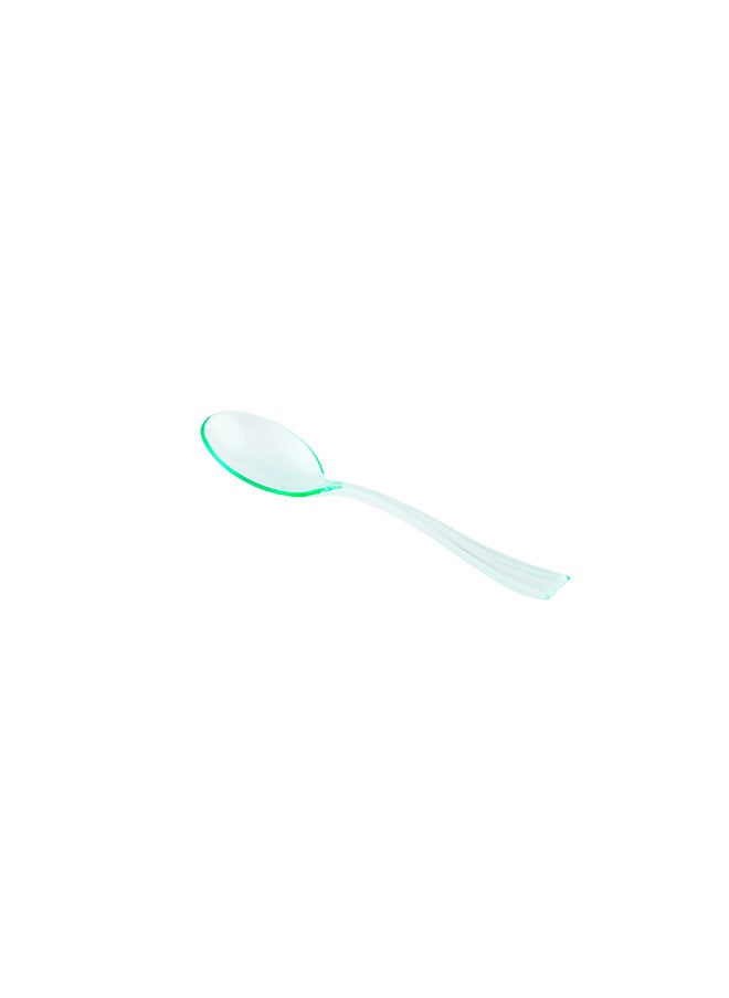 Restaurantware-4 Inch Mini Spoons, 500 Disposable Tiny Spoons - Heavy-Duty, Pair With Appetizers or Desserts, Seagreen Plastic Sample Spoons, For Parties, Weddings, Or Catering