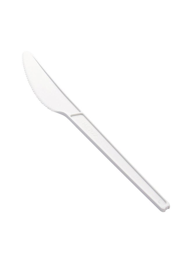 Restaurantware-6.5 Inch Compostable Knives, 250 Heavy-Duty Knives - Sustainable Build, Sturdy, Long Handle, White CPLA Plastic Disposable Cutlery, BPI-Certified, Hot And Cold Foods