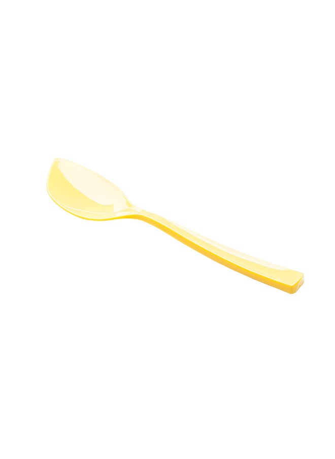 Restaurantware-4.5 x 1 Inch Dessert Spoons, 500 Disposable Tasting Spoons - Sturdy Handles, Premium, Baby Yellow Plastic Ice Cream Spoons, Heavy-Duty, For Gelatos, Sundaes, Puddings, And More