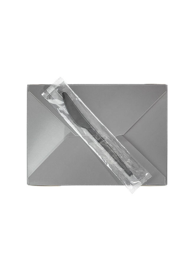 Restaurantware-Basic Nature 6.5 Inch Wrapped Compostable Knives, 250 Individually Wrapped Plant-Based Silverware - For Hot And Cold Foods, Black CPLA Plastic Disposable Cutlery, BPI-Certified
