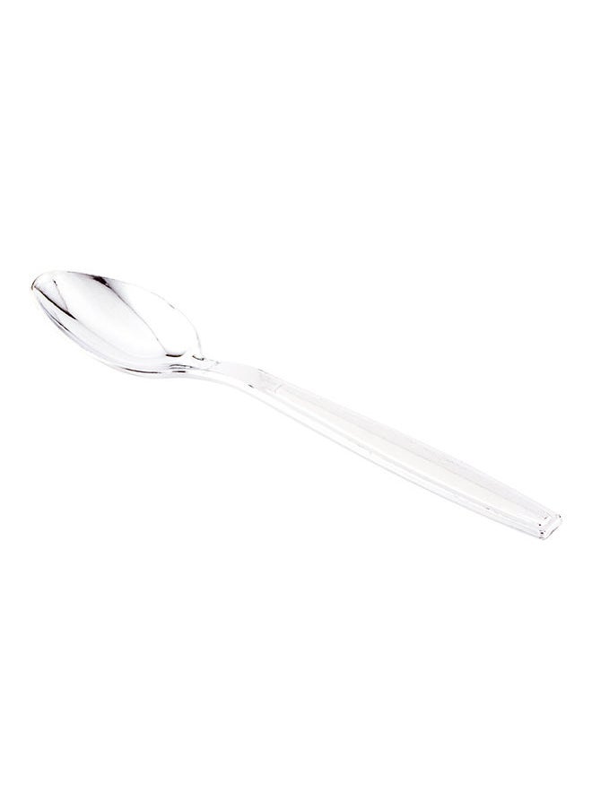 Restaurantware-Argento 5.5 Inch Silver Appetizer Spoons, 250 Recyclable Small Dessert Spoons - Crack-Resistant, For Appetizers Or Desserts, Silver Plastic Tasting Silverware,