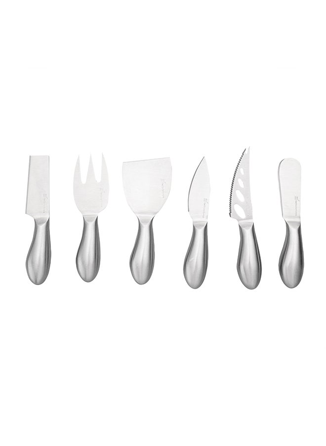 Restaurantware-Met Lux Cheese Knives Set, 1 Durable Charcuterie Utensils Set - 6 Pieces, Dishwashable, Stainless steel 430 Cheese Platter Knives, Includes Cheese Knives, Fork, and Spreader