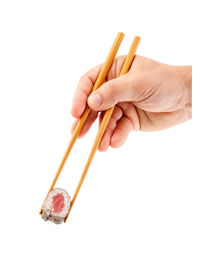 Restaurantware-9 Inch Bamboo Chopsticks, 100 Disposable Wooden Chopsticks - Modern Style, No Slip, Sustainable Bamboo Chopsticks, Smooth, For Sushi, Dumplings, Noodles