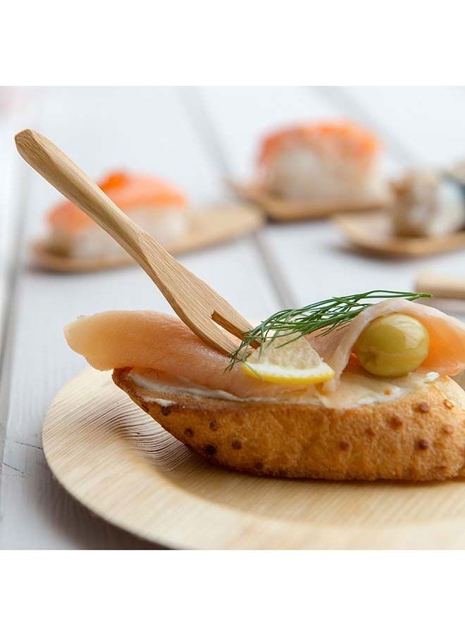 Restaurantware-3.5 Inch Mini Food Picks, 100 Bamboo Forks - With Two Prongs, Sustainable, Mini Cocktail Forks, Disposable, For Fruits , Appetizers, Cocktails, And Pastries