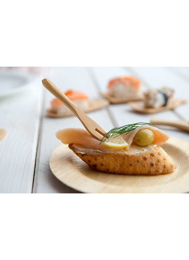 Restaurantware-3.5 Inch Mini Food Picks, 100 Bamboo Forks - With Two Prongs, Sustainable, Mini Cocktail Forks, Disposable, For Fruits , Appetizers, Cocktails, And Pastries