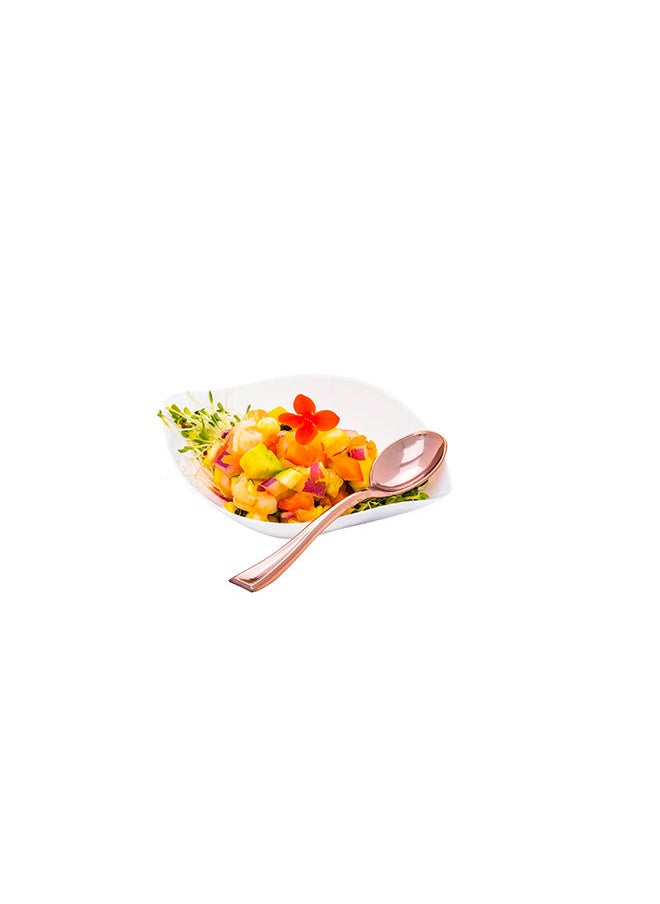 Restaurantware-4 Inch Mini Spoons, 500 Disposable Tiny Spoons - Heavy-Duty, Pair With Appetizers or Desserts, Rose Gold Plastic Sample Spoons, For Parties, Weddings, Or Catering
