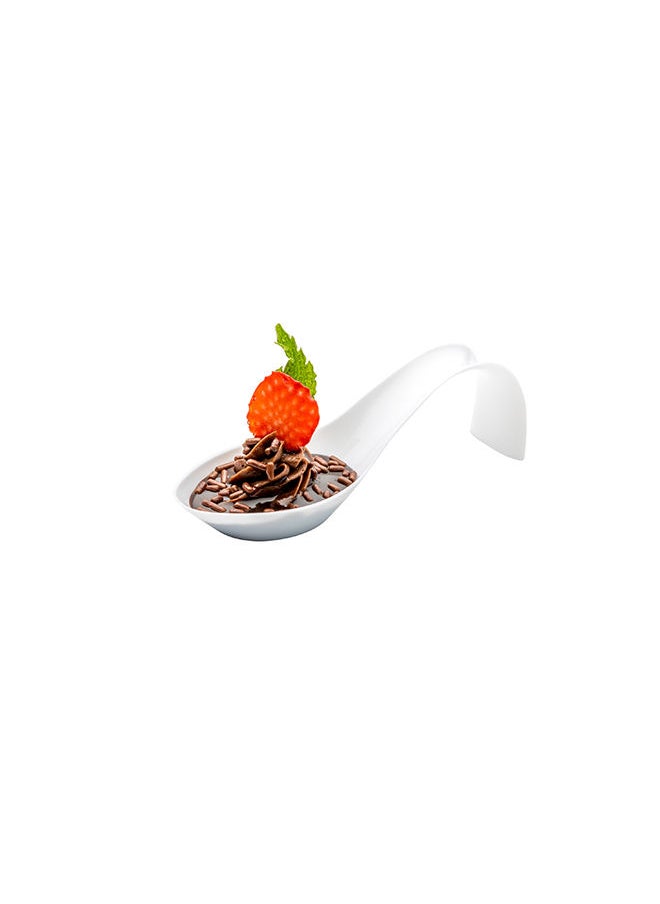 Restaurantware-5 Inch Teardrop Spoons, 100 Stiletto Spoons - Disposable, Indented Basin, White Plastic Tasting Spoons, For Weddings Or Catering