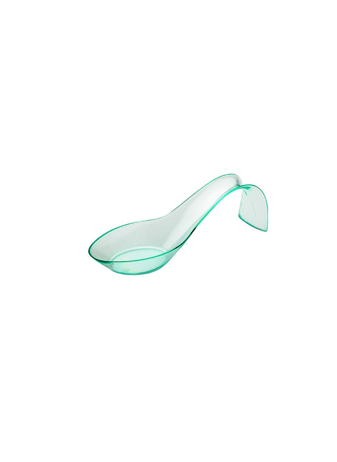 Restaurantware-5 Inch Teardrop Spoons, 100 Stiletto Spoons - Disposable, Indented Basin, Seagreen Plastic Tasting Spoons, For Weddings Or Catering