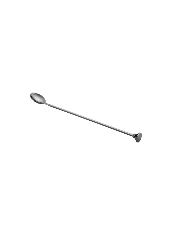 Restaurantware-Bar Lux 12 Inch Bar Spoon, 1 Muddler Tip Cocktail Stirrer Spoon - Long, Commercial, Black-Plated Stainless Steel Cocktail Mixing Spoon, For Stirring And Mixing For Professionals