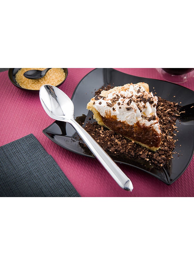 Restaurantware-Moderna 7.3 Inch Disposable Spoons, 250 Recyclable Appetizer Spoons - Crack-Resistant, For All Types Of Meals, Silver Plastic Spoons