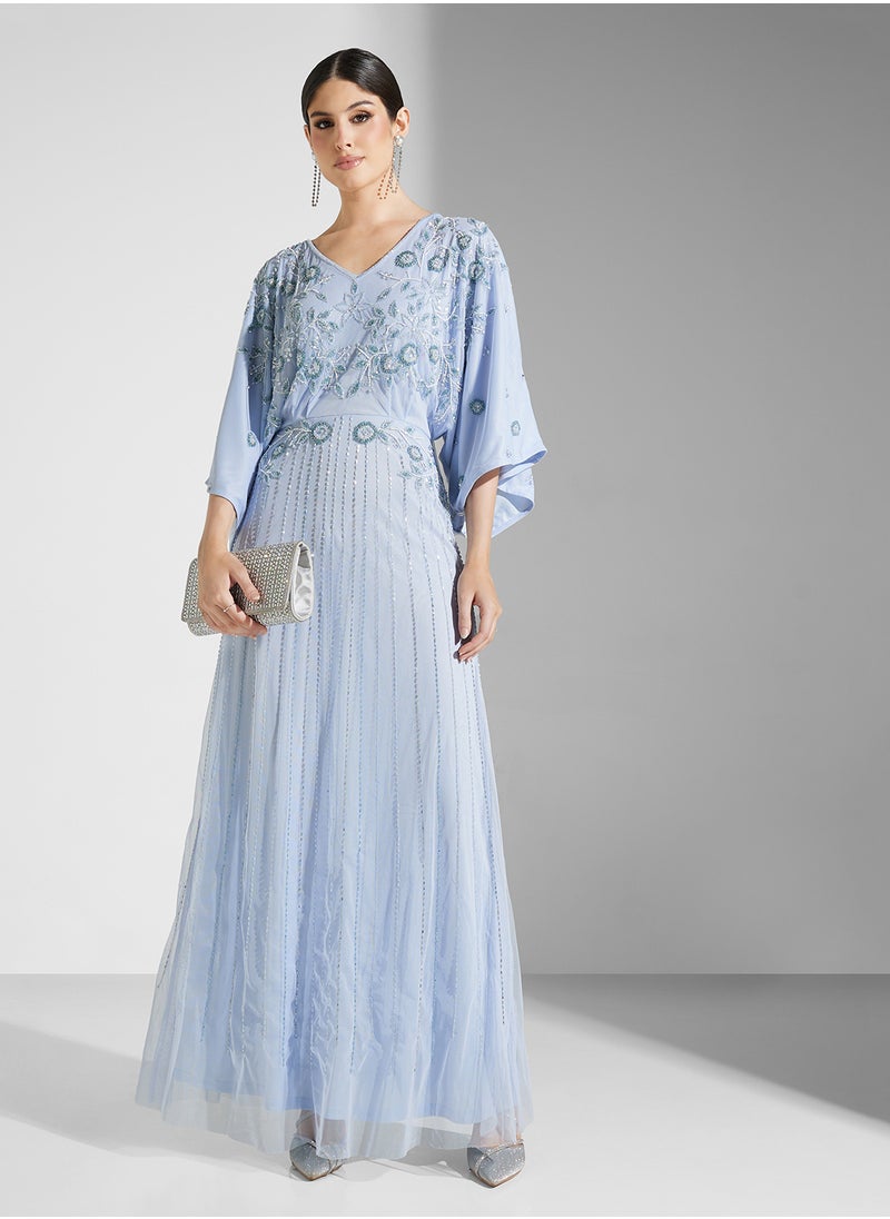 Puff Sleeves Maxi Dress