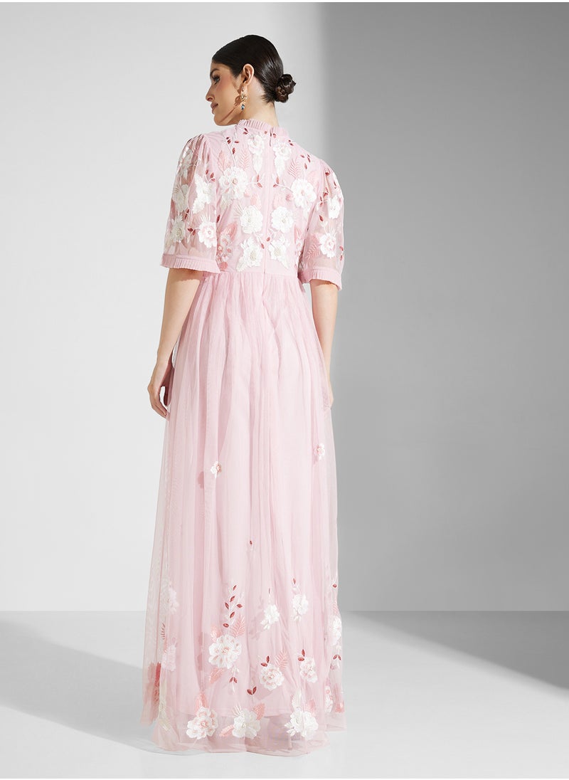 Embellished V-Neck Dress