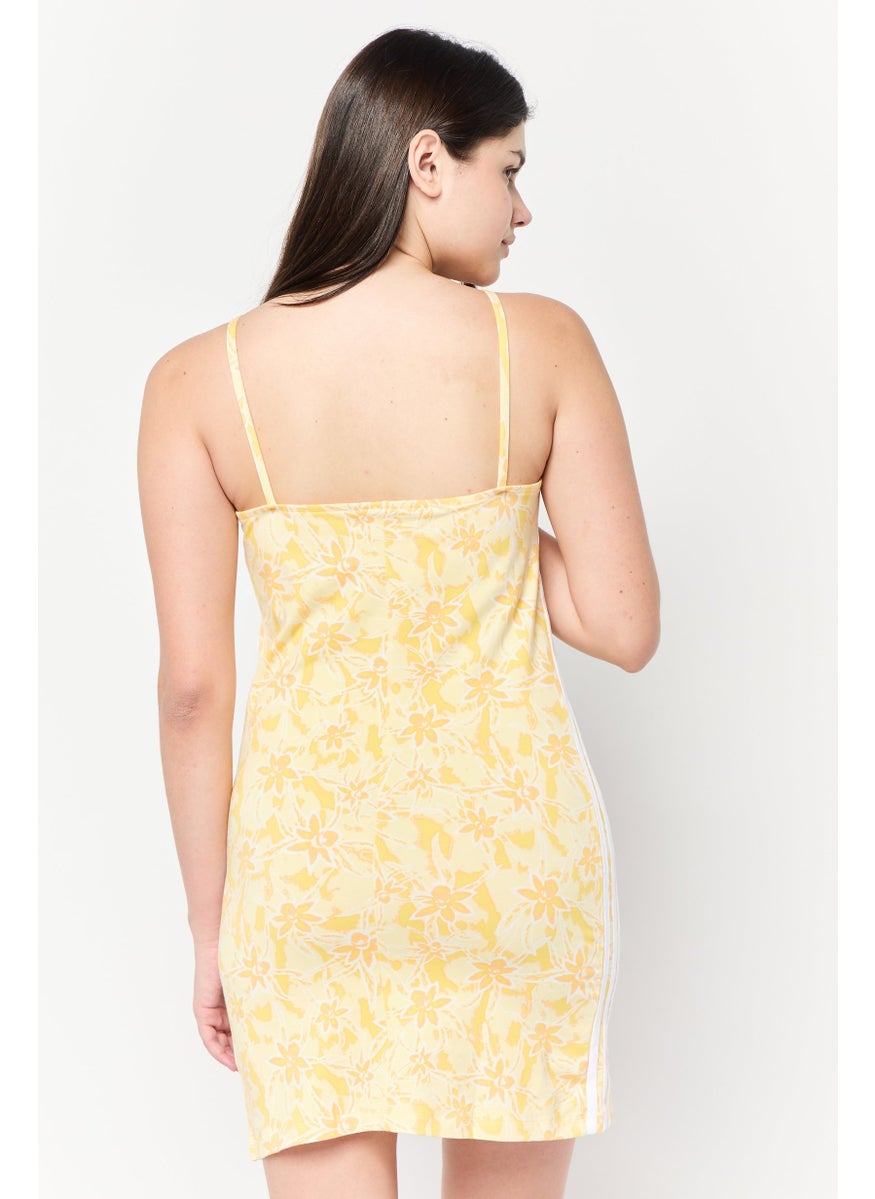 Women Sportswear Fit Sleeveless Outdoor Tight Dress, Yellow