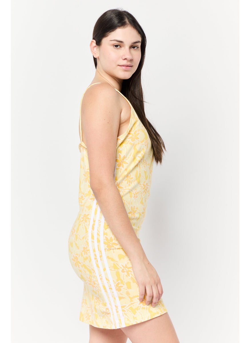 Women Sportswear Fit Sleeveless Outdoor Tight Dress, Yellow