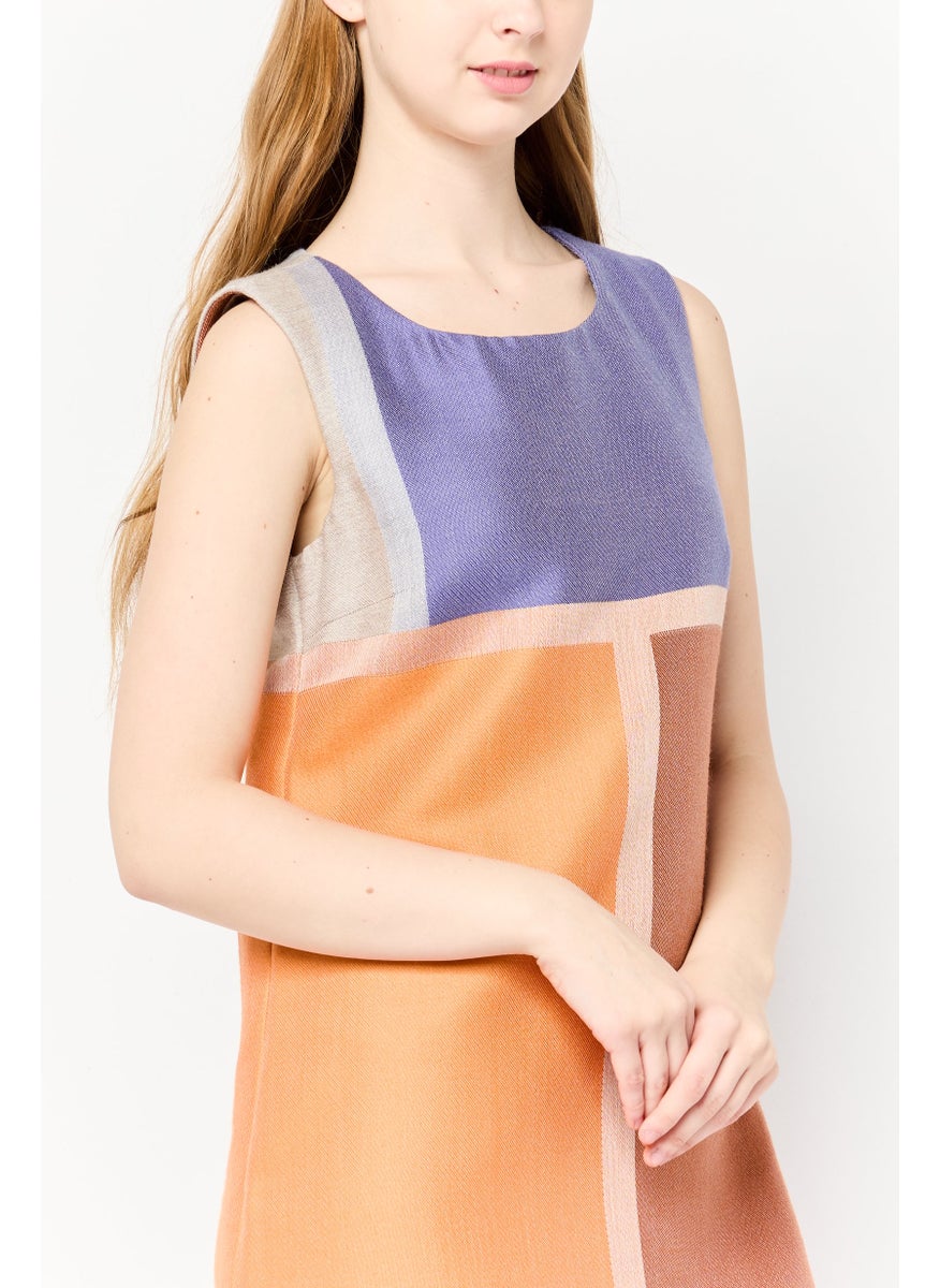 Women Colorblock Sheath Dress, Multicolor