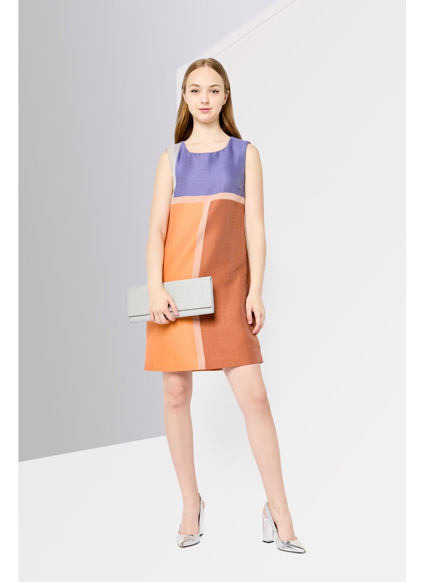 Women Colorblock Sheath Dress, Multicolor