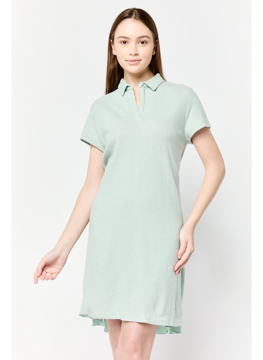 Women Textured Midi Dress, Sage