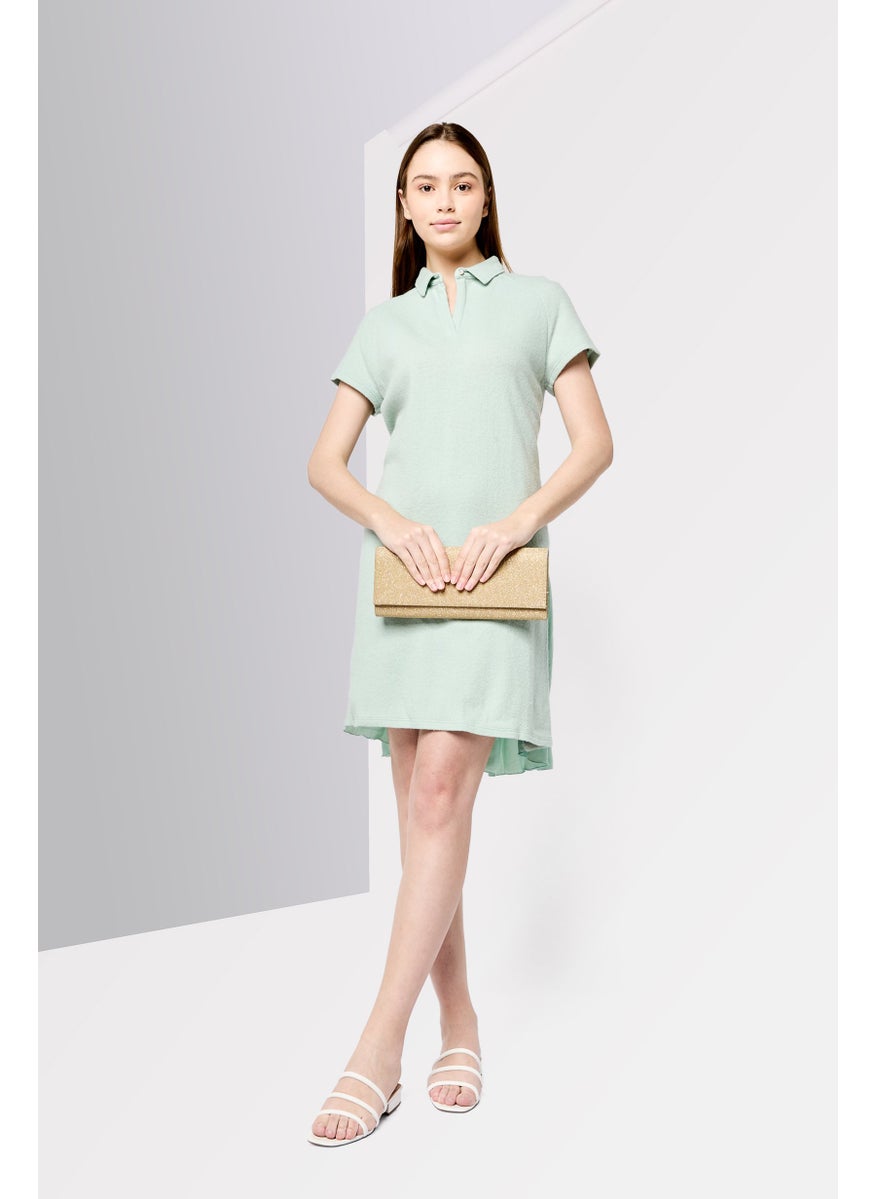 Women Textured Midi Dress, Sage