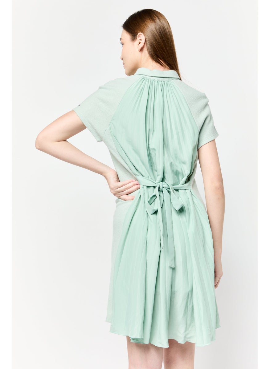 Women Textured Midi Dress, Sage