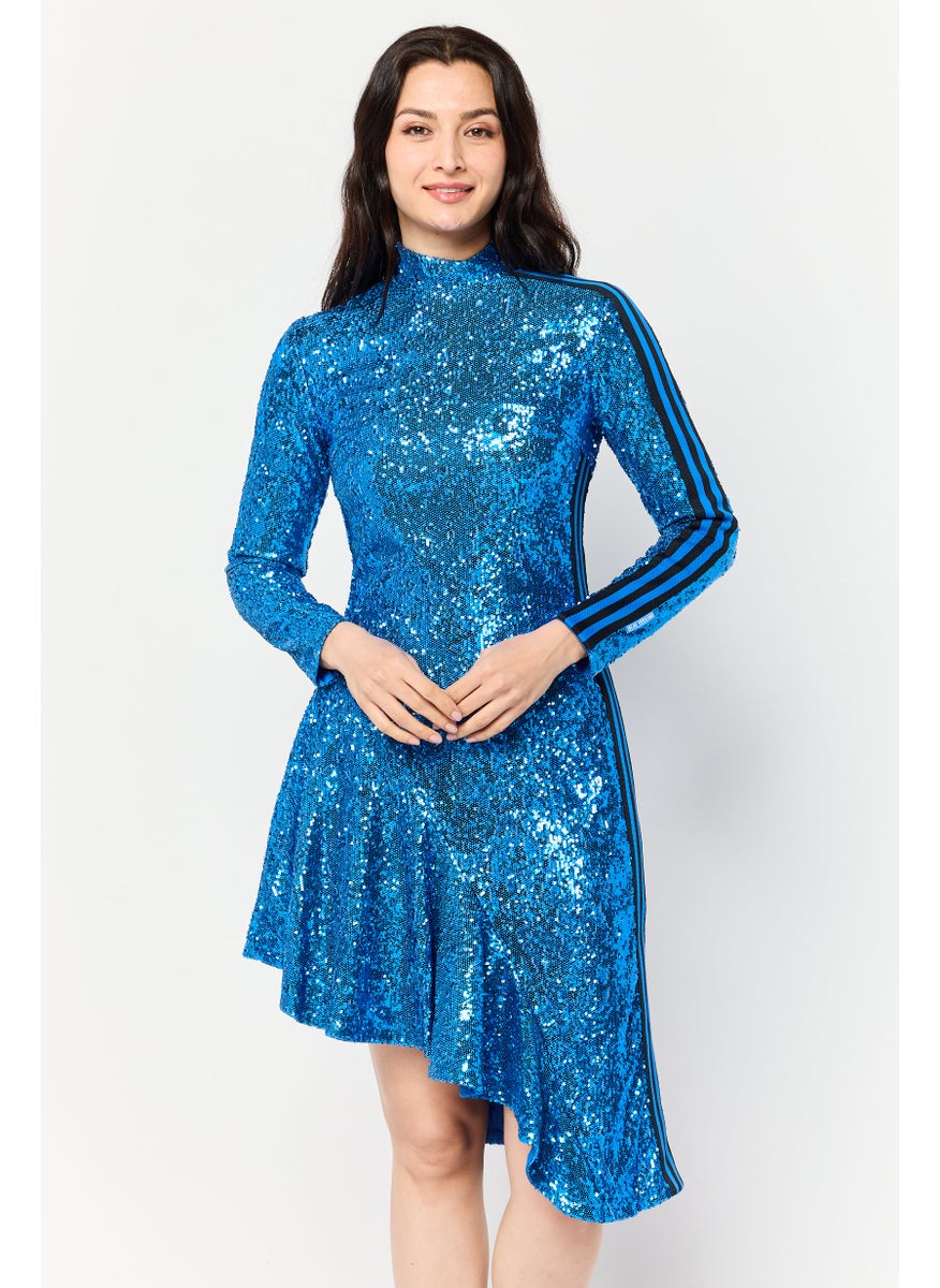 Women Sportswear Fit Sequins Dancing Dress, Blue