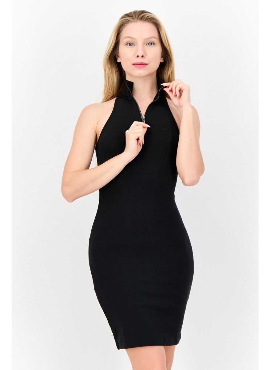 Women Sportswear Fit Sleeveless Outdoor Mini Dress, Black