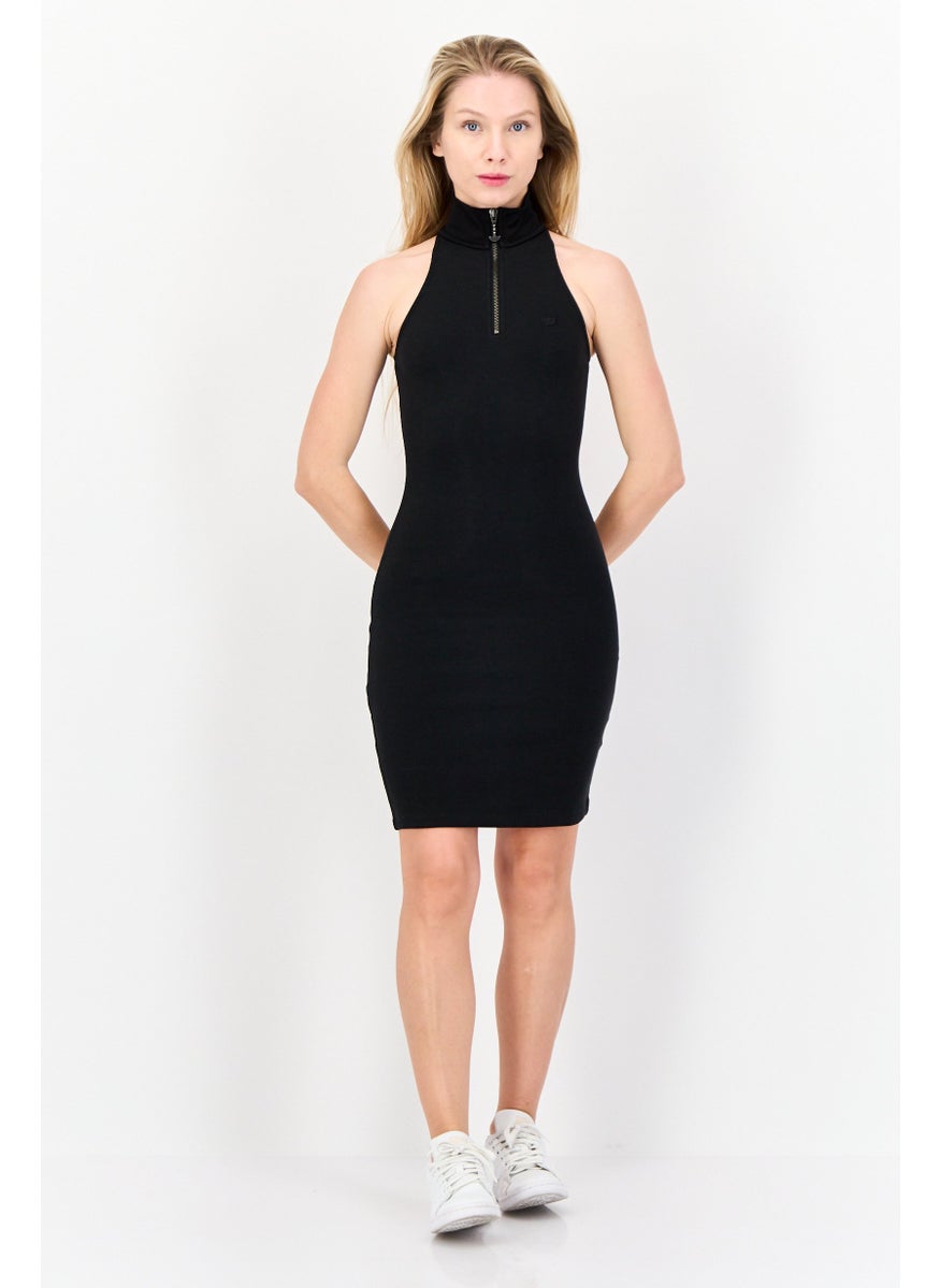 Women Sportswear Fit Sleeveless Outdoor Mini Dress, Black