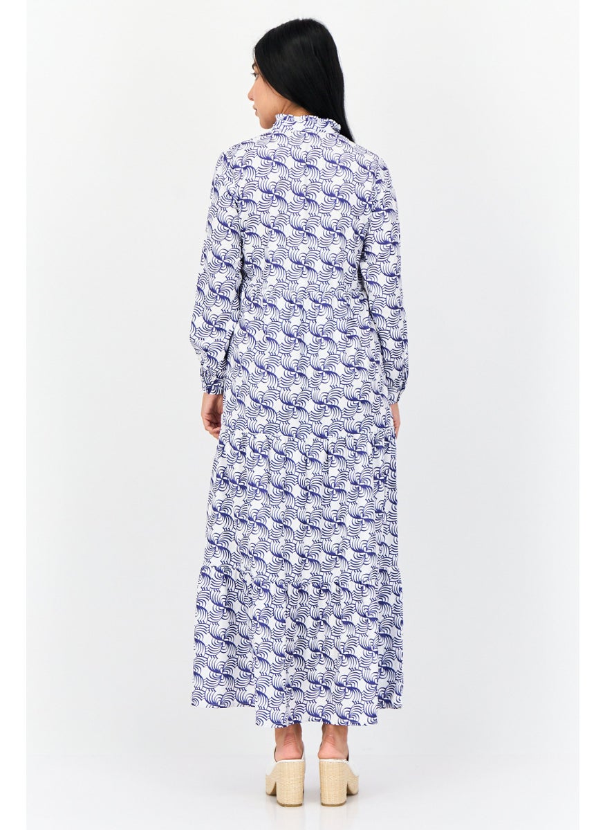 Women Allover Print Midi Dress, Multicolor