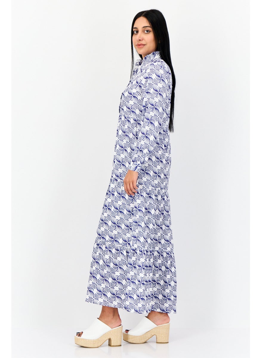 Women Allover Print Midi Dress, Multicolor