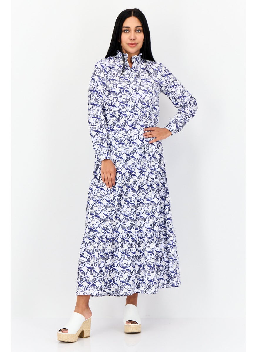 Women Allover Print Midi Dress, Multicolor