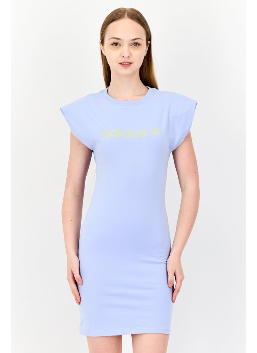 Women Sportswear Fit Short Sleeves Outdoor Dress, Lavender