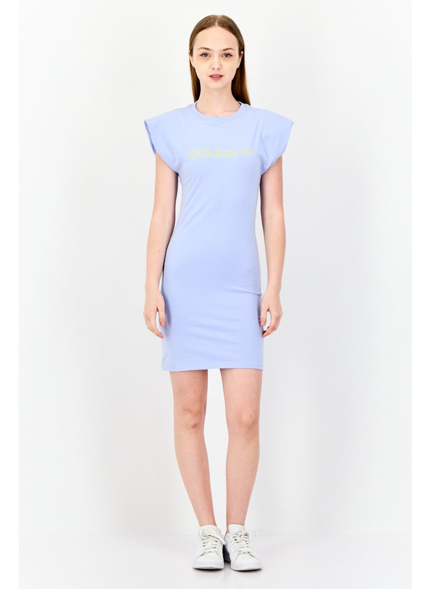 Women Sportswear Fit Short Sleeves Outdoor Dress, Lavender