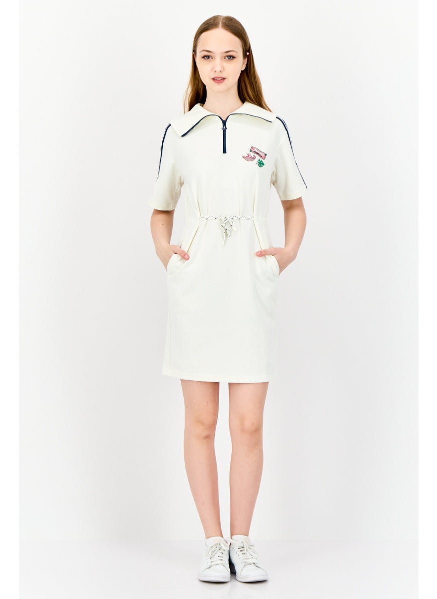 Women Sportswear Fit Short Sleeve Outdoor Dress, Off White