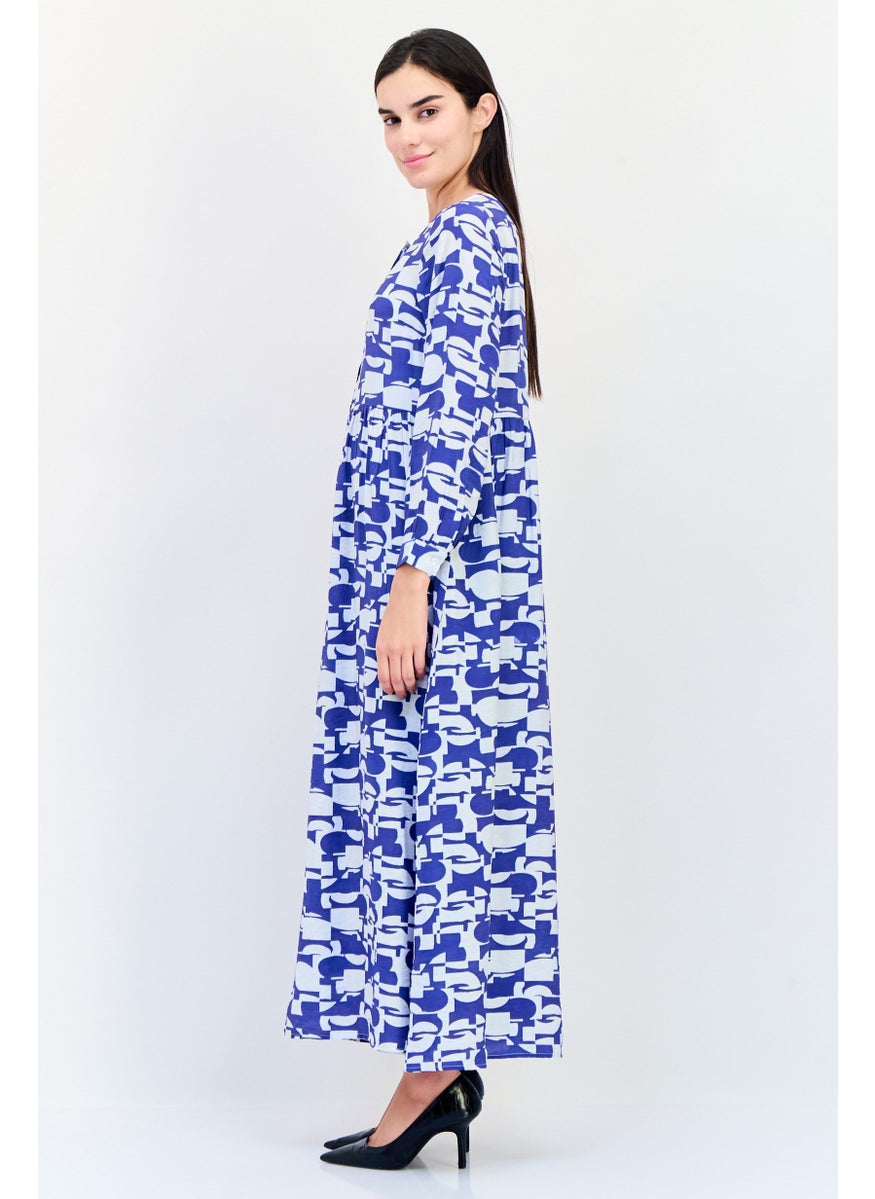 Women Allover Print Midi Dress, Multicolor