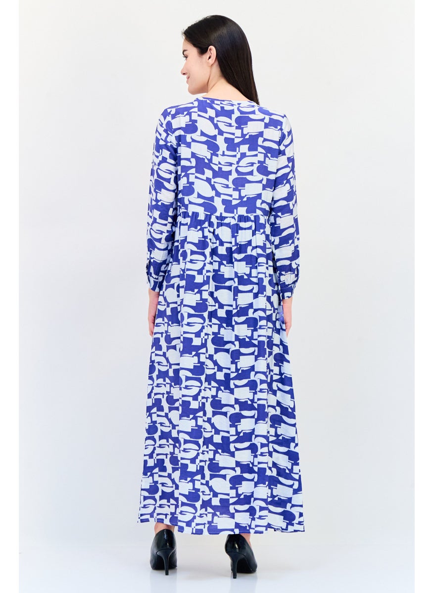 Women Allover Print Midi Dress, Multicolor