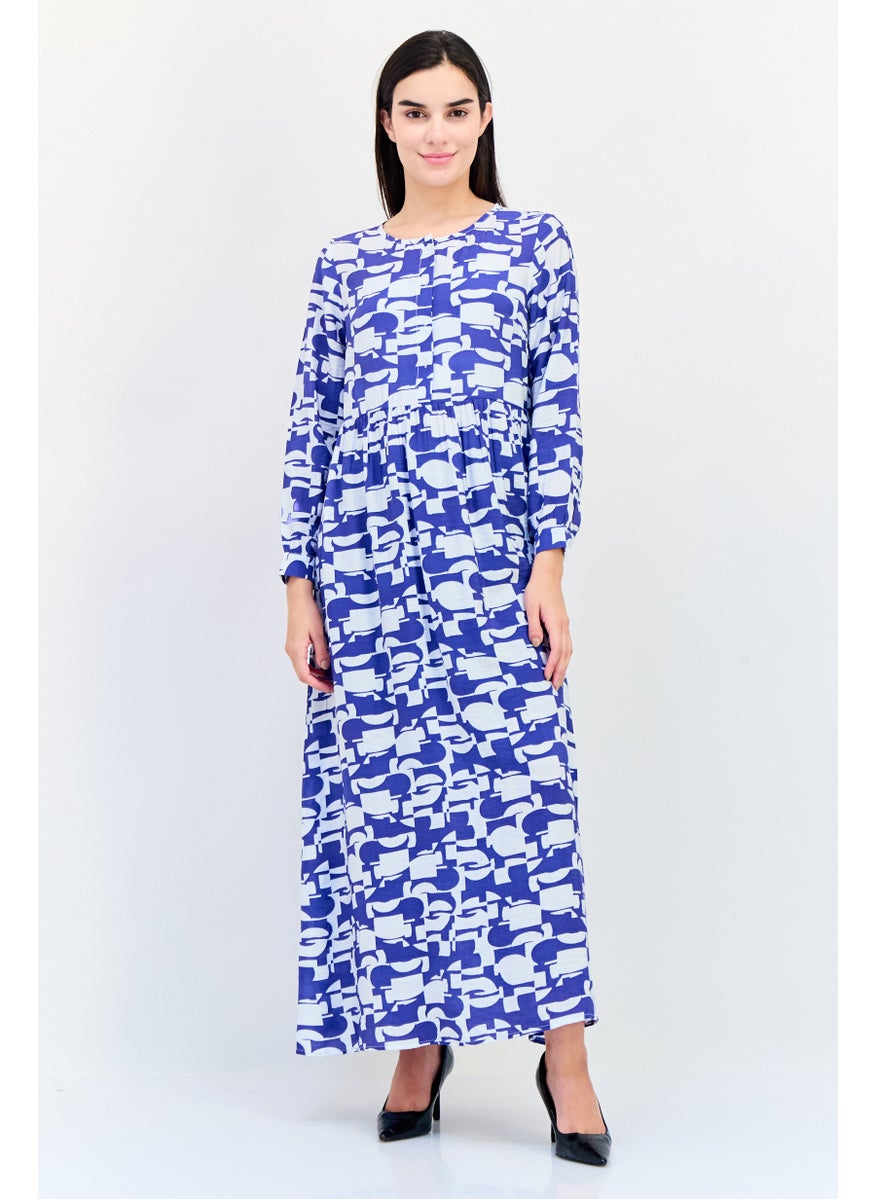 Women Allover Print Midi Dress, Multicolor